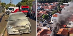 Explosão de moto elétrica causa incêndio no interior de SP