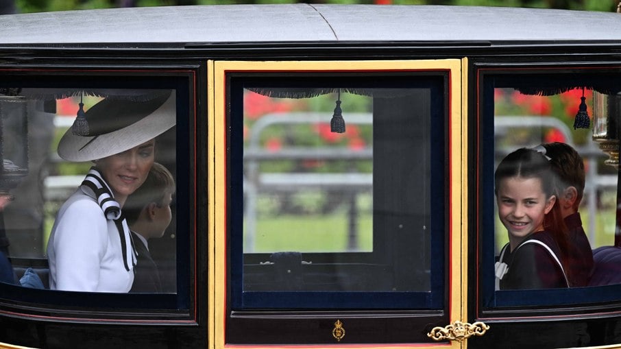 Kate Middleton em desfile de aniversário do Rei Charles III