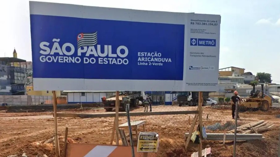 Obras do Metrô no Aricanduva, da Linha 2-Verde