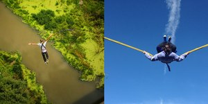 Aventura: qual a diferença entre salto de pêndulo e bungee jump?