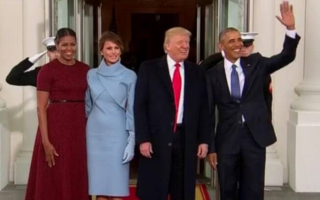 Por volta das 13h50, Obama e Trump deixaram a Casa Branca e seguiram em direção ao Capitólio
