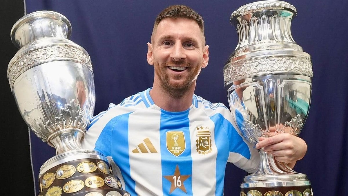 Messi conquistou duas Copa América com a Argentina, em 2021 e em 2024.