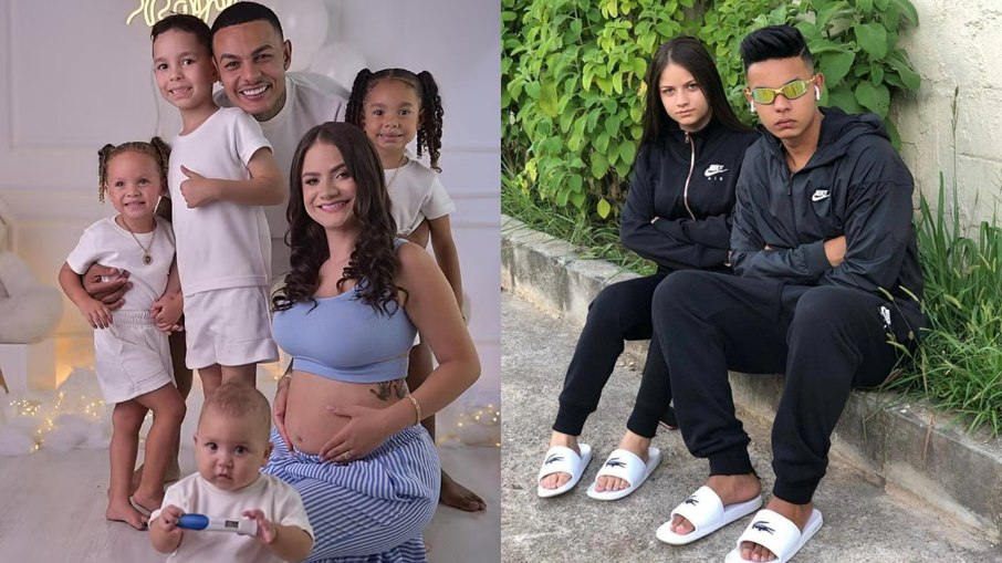 Débora Paixão e Chrys Dias ao lados dos filhos Débora Paixão e Chrys Dias ao lados dos filhos