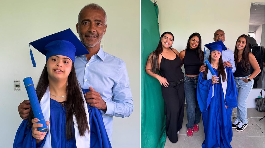 Romário se emociona em formatura da filha