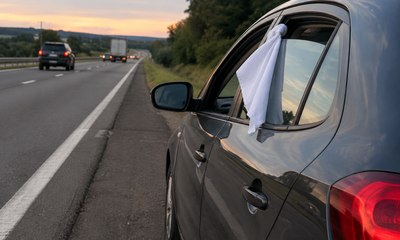 Viu um pano branco na janela do carro? Entenda o significado