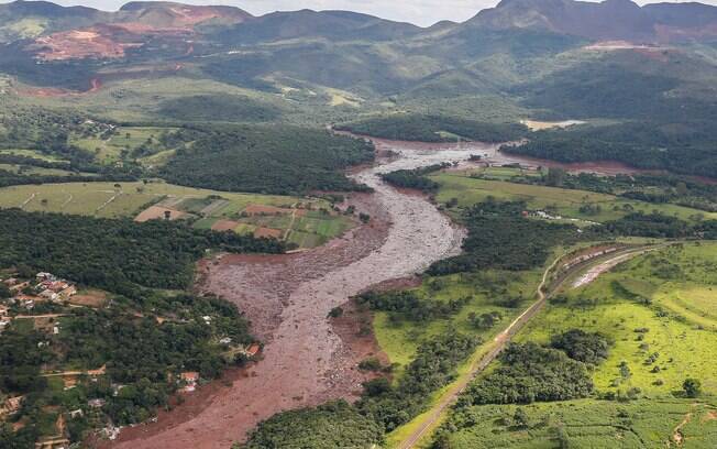 Região atingida pelo rompimento da barragem de Brumadinho, em Minas Gerais, em janeiro de 2019