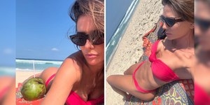Deborah Secco posa de biquíni no Rio e encanta web
