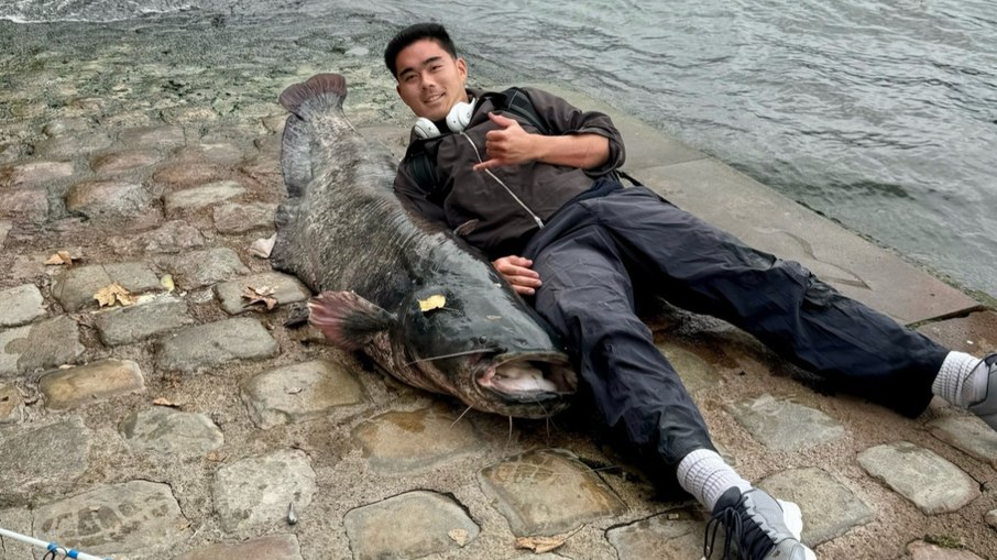 Pescador tinha sonho de capturar a espécie na frente do cartão postal de Paris Pescador tinha sonho de capturar a espécie na frente do cartão postal de Paris