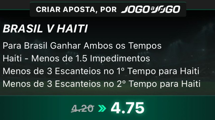 Indicação de aposta para Brasil x Haiti Indicação de aposta para Brasil x Haiti
