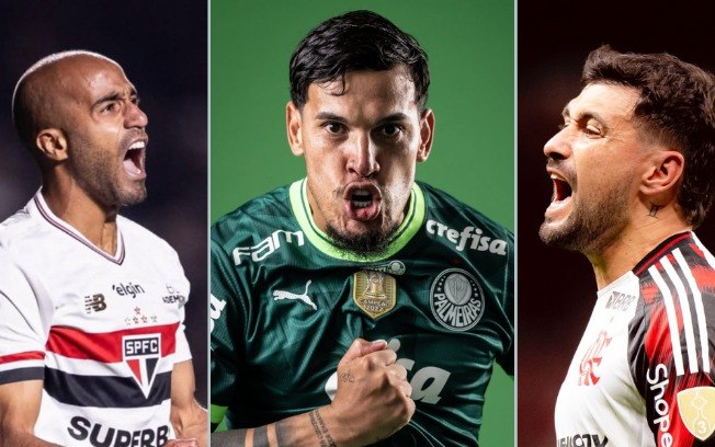 Montagem: Lucas, Gustavo Gómez e Arrascaeta querem soltar o grito na Libertadores