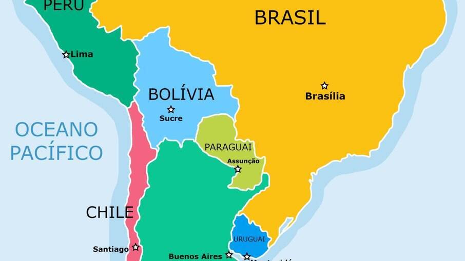 O continente sula-americano tem 15 países: Argentina, Bolívia, Brasil, Chile, Colômbia, Equador, Guiana, Guiana Francesa, Paraguai, Peru, Suriname, Uruguai e Venezuela