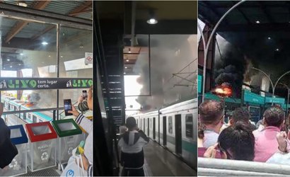 Vídeo: falha causa incêndio e pequenas explosões em trem da Linha 9-Esmeralda