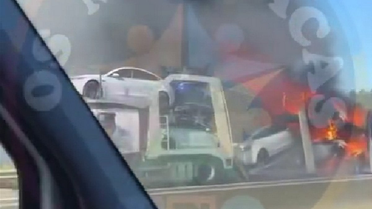Caminhão carregado com Teslas pega fogo em estrada de Portugal; motivo é no mínimo curioso