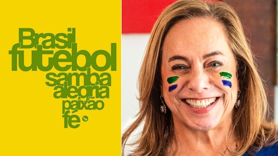 Cissa Guimarães na estreia do Brasil na Copa do Mundo