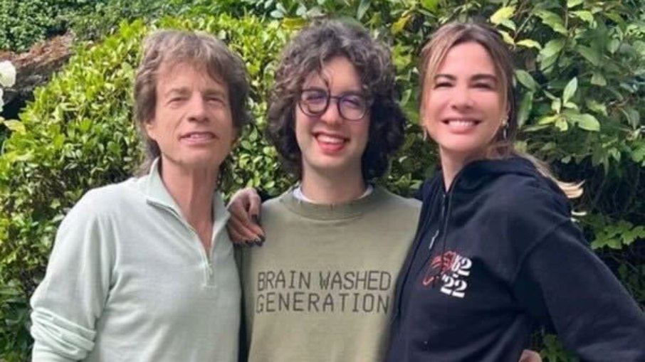 Lucas Jagger com Mick Jagger e Luciana Gimenez