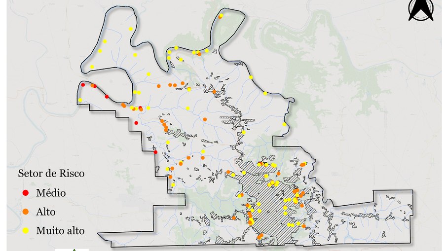 Áreas de risco estão espalhadas por toda a cidade