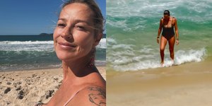 Luana Piovani ganha elogios ao posar de biquíni em praia no Rio