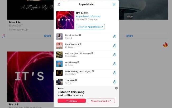 Ao enviar emoji, bot do Apple Music no Facebook Messenger envia sugestão de playlist baseada no desenho