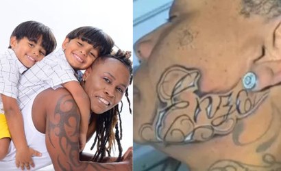 Pepê tatua nome dos filhos no rosto e se arrepende