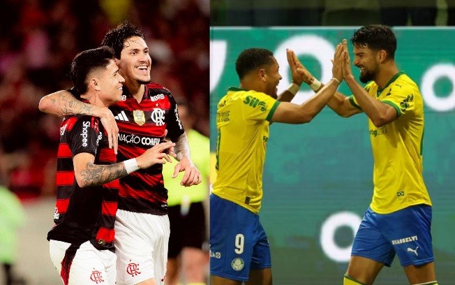 Luiz Araújo e Pedro são armas do Fla. Vitor Roque e Flaco López, do Palmeiras.