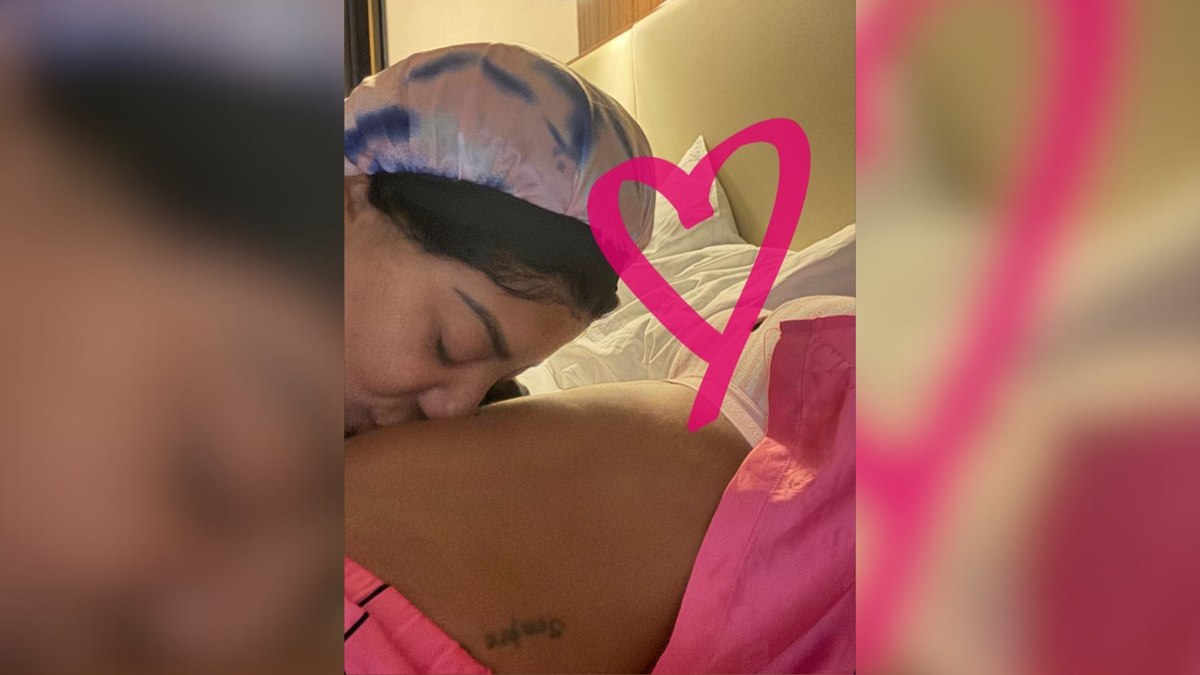 Brunna Gonçalves mostra Ludmilla beijando sua barriga antes de dormir