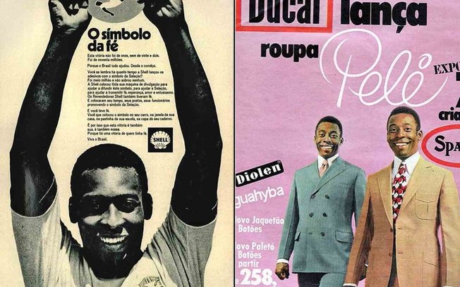 Pelé, o Rei do Futebol, continua com a imagem ligada à publicidade mesmo após sua morte