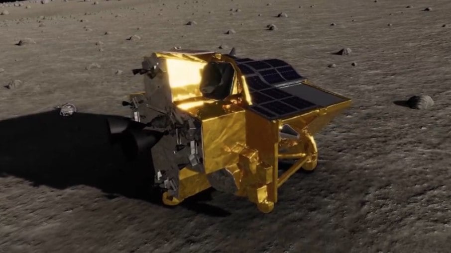 Simulação de pouso lunar do explorador SLIM