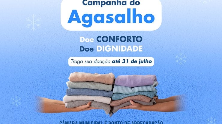 Legislativo de Vinhedo arrecada agasalhos e absorventes em julho
