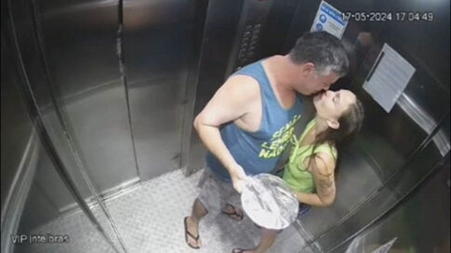 Último registro de Luiz Marcelo é ao lado de Júlia no elevador do prédio 
