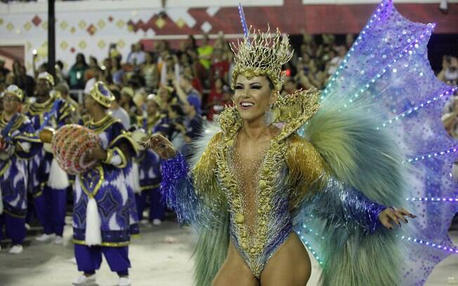 A rainha de bateria da União da Ilha do Governador, Tânia Oliveira