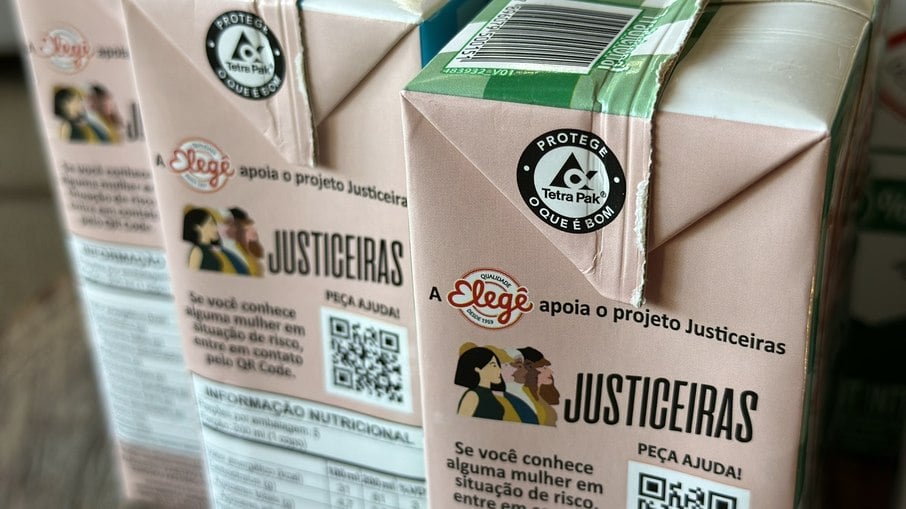 Caixinhas de leite recebem 'botão de pânico' para denúncias de violência contra a mulher