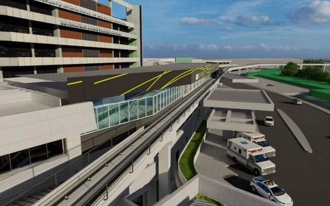 O projeto da AeroGru prevê que a estação do Terminal 2 seja construída sobre parte do mezanino de embarque a fim de facilitar o acesso ao prédio