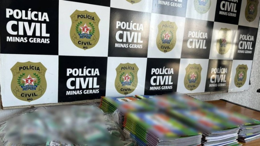 Dezenas de álbuns e figurinhas foram apreendidos Dezenas de álbuns e figurinhas foram apreendidos