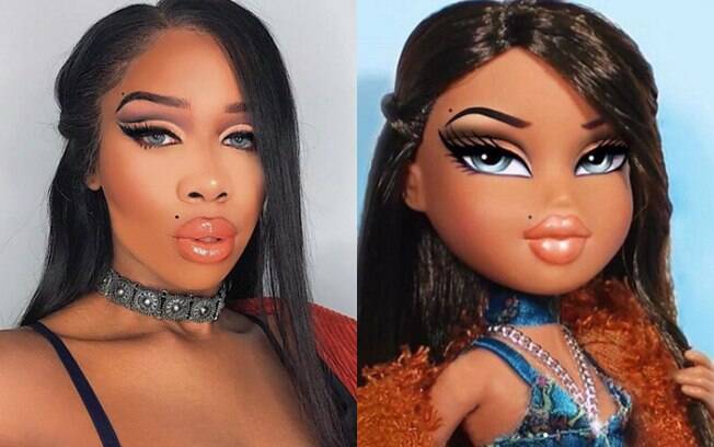 O desafio 'Bratz challenge' consiste em se transformar nas bonecas Bratz usando técnicas de maquiagem artística