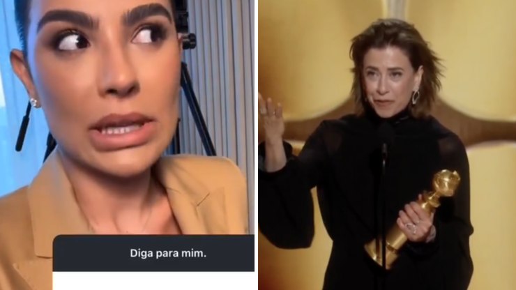 Cíntia Chagas critica postura de Fernanda Torres no Globo de Ouro: "Observe"