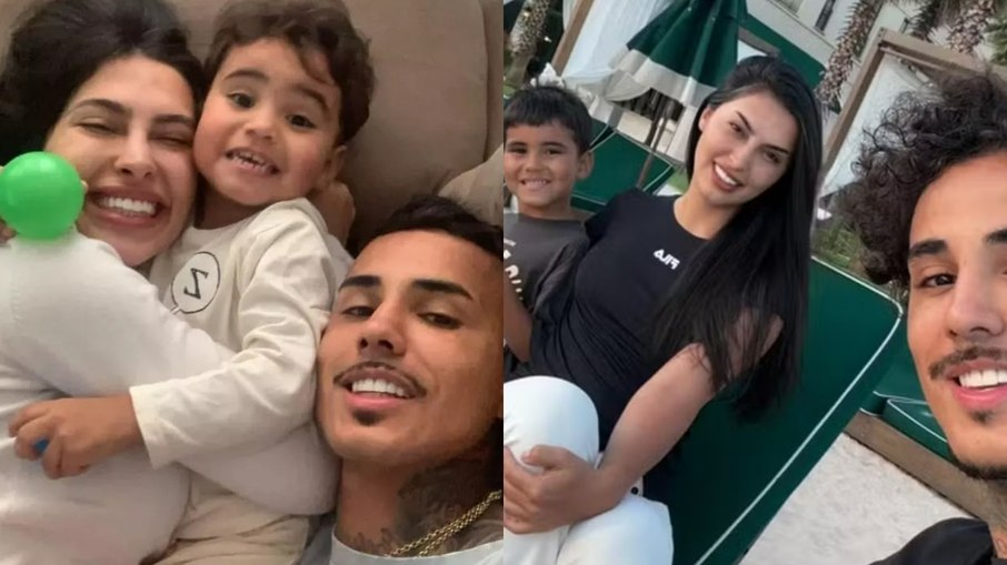 MC Livinho ao lado de sua esposa e filho