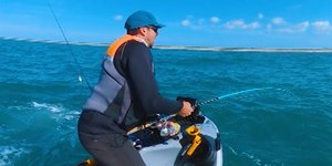 VÍDEO: pescador é cercado por tubarões durante pesca