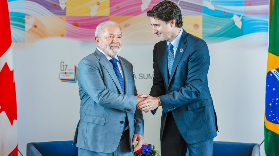 Lula com premiê do Canadá, Justin Trudeau