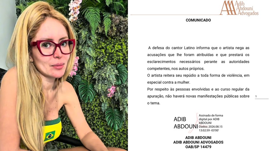 Latino nega acusações de ex e diz repudiar violência contra mulher Latino nega acusações de ex e diz repudiar violência contra mulher