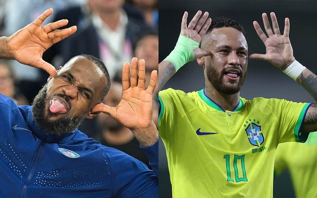 Lebron James ao melhor estilo Neymar na comemoração do ouro olímpico do basquete nos Jogos Olímpicos. 