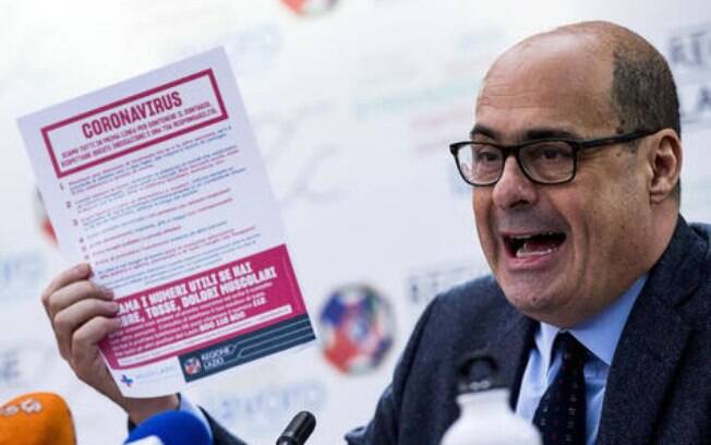 O governador Nicola Zingaretti lutava contra o novo coronavírus na região de Lazio e foi contaminado