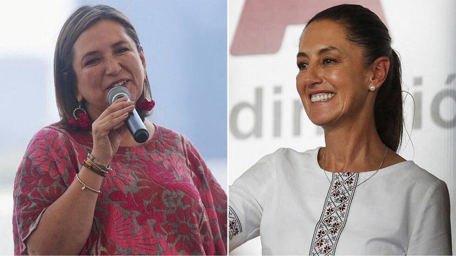 Xochitl Galvez (à esquerda) et Claudia Sheinbaum (à direita) são as duas candidatas à presidência do México em 2024