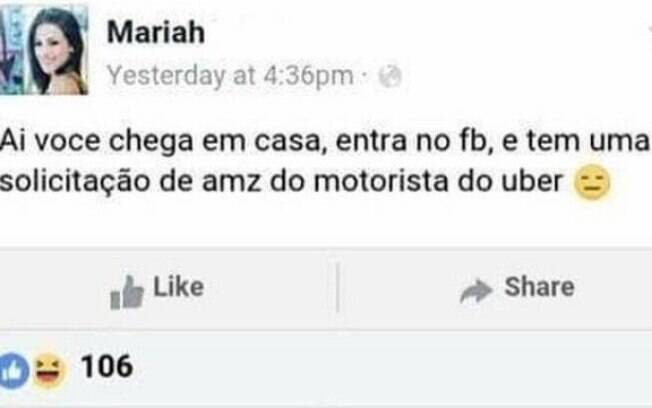 Motorista da Uber deu a melhor resposta em passageira.