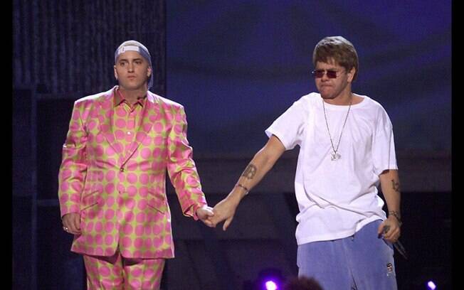 Eminem e Elton John no Grammy de 2001