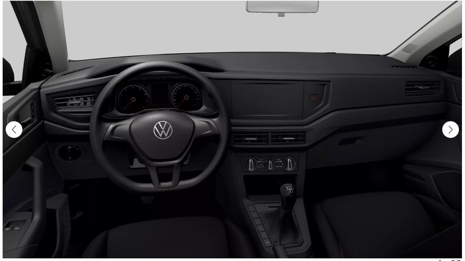 Interior do Polo Track pode ser configurado sem rádio, reforçando ideia de veículo de entrada