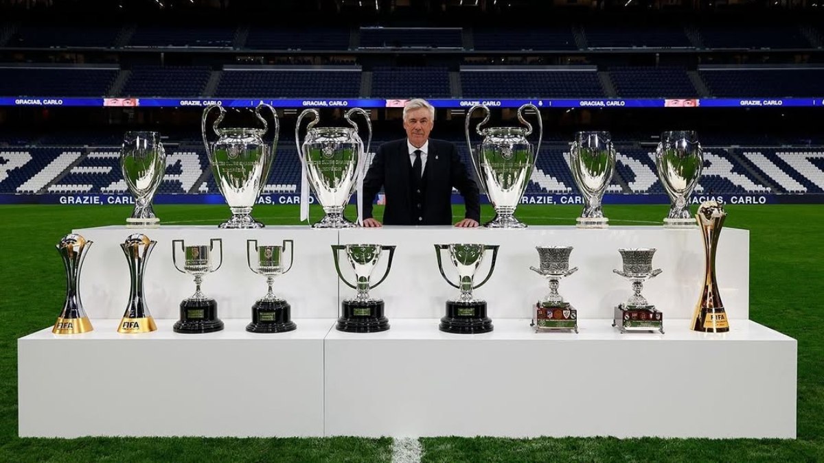 Carlo Ancelotti acumulou 15 títulos pelo Real Madrid Carlo Ancelotti acumulou 15 títulos pelo Real Madrid