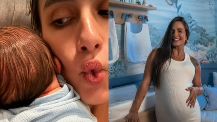 Carol Peixinho mostra filho dormindo em seus braços e encanta