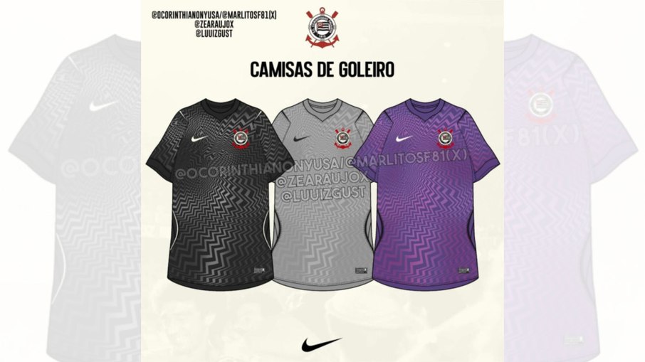 Possíveis novos uniformes de goleiro do Corinthians