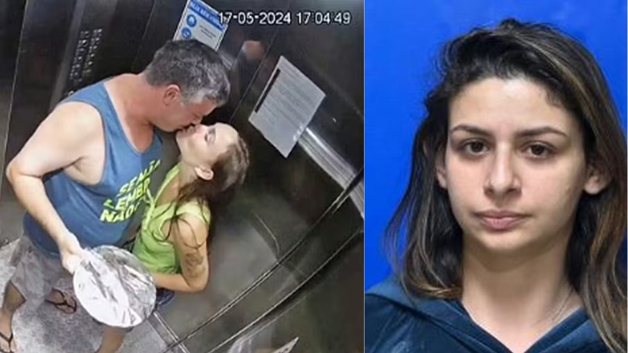 O casal Luiz e Júlia no último registro da vítima com vida; ao lado, foto da acusada de ser a mandante do crime, Suyany O casal Luiz e Júlia no último registro da vítima com vida; ao lado, foto da acusada de ser a mandante do crime, Suyany