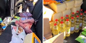 Casal é preso após fuga com carro lotado de alimentos furtados